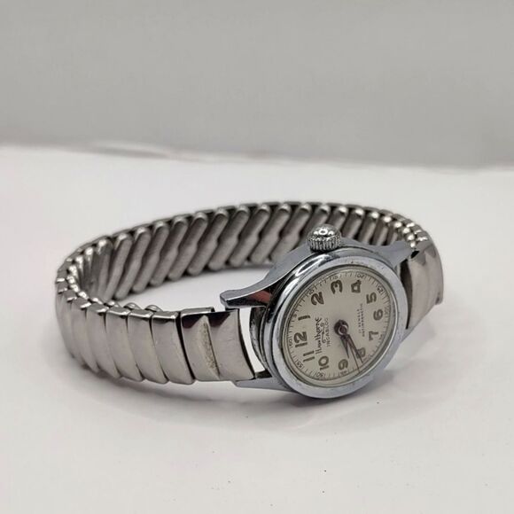 Hawthorne Incabloc 17 Jewels Anti magnetic Auto Wind Up Silver Tone Ladies Watch - Picture 3 of 6